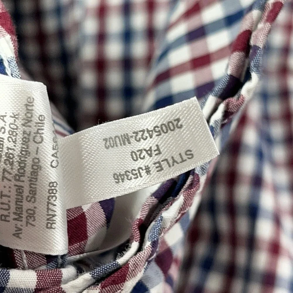 J Crew Shirt Mens XL Plaid‎ Slim Fit Flex Washed Button Up Business Casual